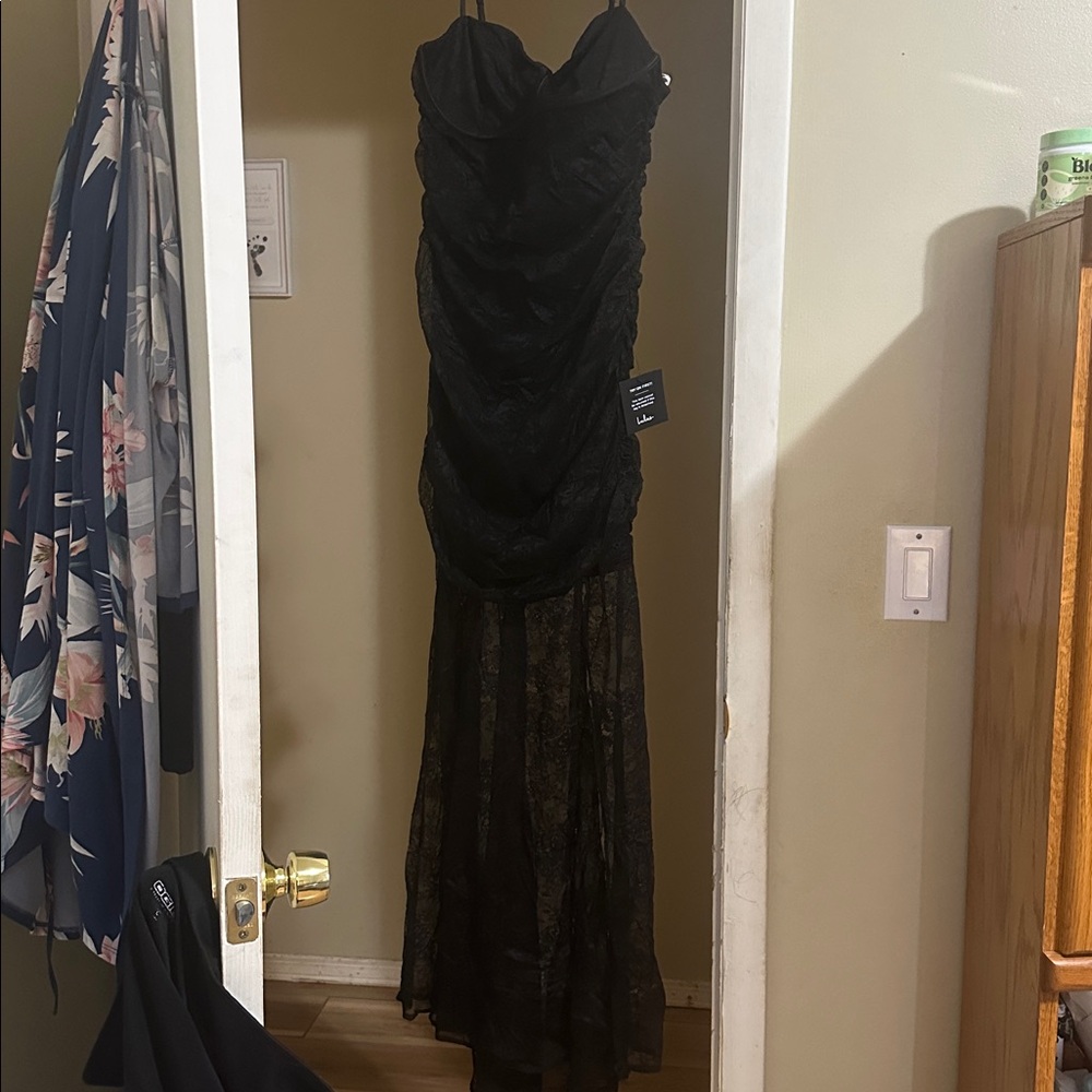 Elegant Black Strap Gown